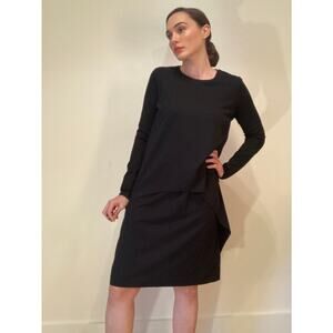COS Navy Long Sleeve Dress Modern Sleek Quiet Luxury or Maternity ~ Size M